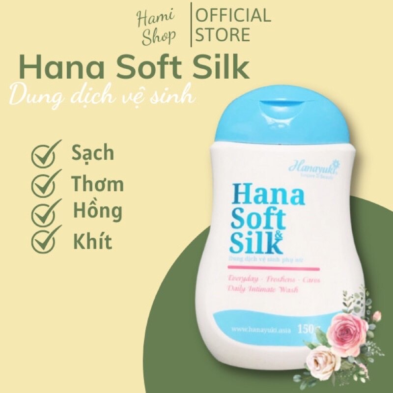 Hana Soft Silk Loại Chai 150Gr Date 2023 - Dung Dịch Vệ Sinh Phụ Nữ Hanayuki - Dung Dịch Vệ Sinh Hanayuki