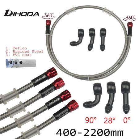 Silver Braided Brake Hose for Motorcycle, DOT Approved 