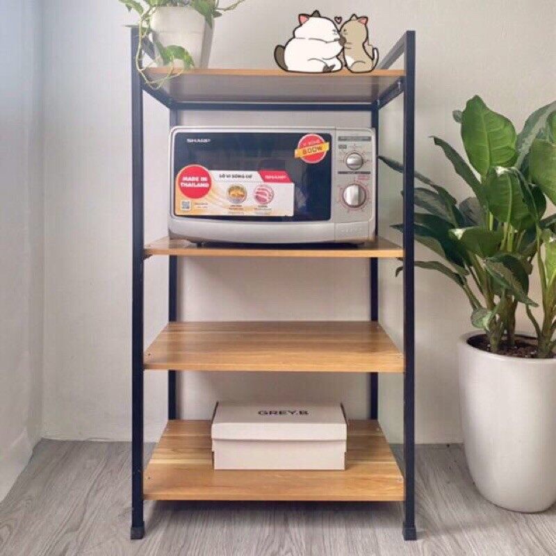 Kệ để lò vi sóng 4 tầng 30x60 khung sắt sơn tĩnh điện