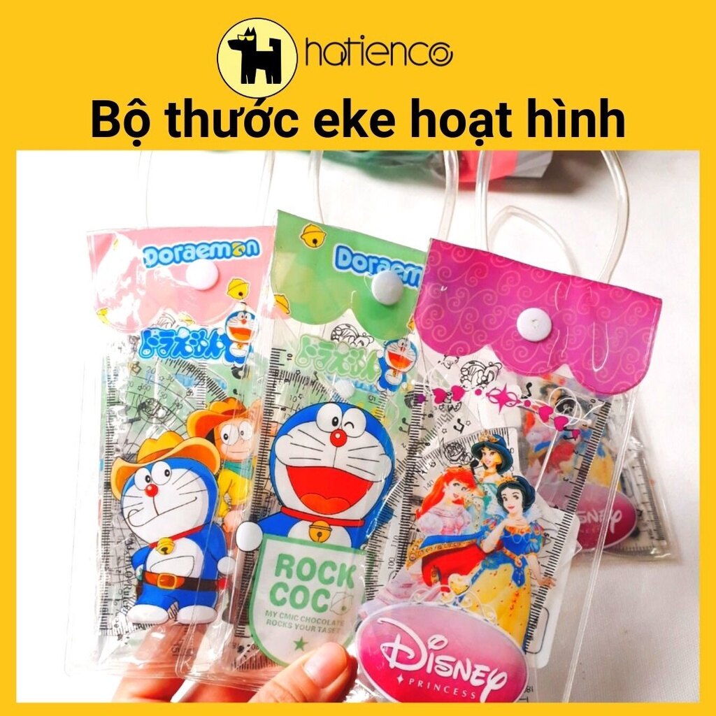 Bộ thước kẻ eke học sinh hoạt hình dễ thương