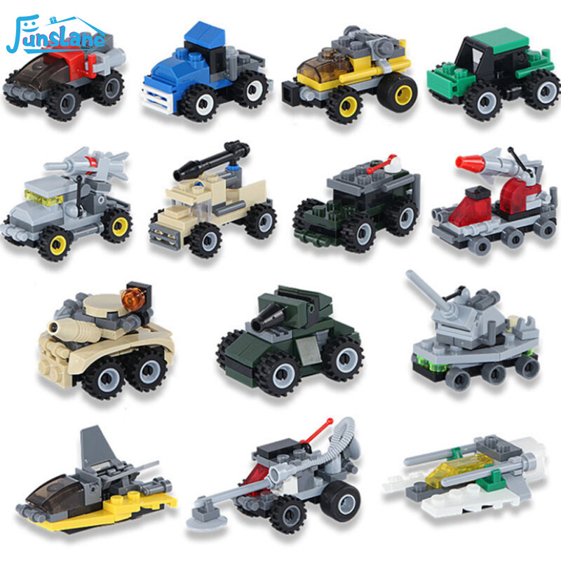 FunsLane Mini Car Building Blocks Children Educational Assemble Building