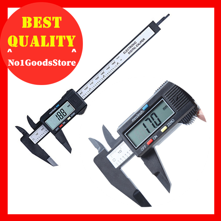 Thước đo điện tử kỹ thuật số lcd bằng thép không gỉ 6 inch/150mm, thước kẹp vecnê