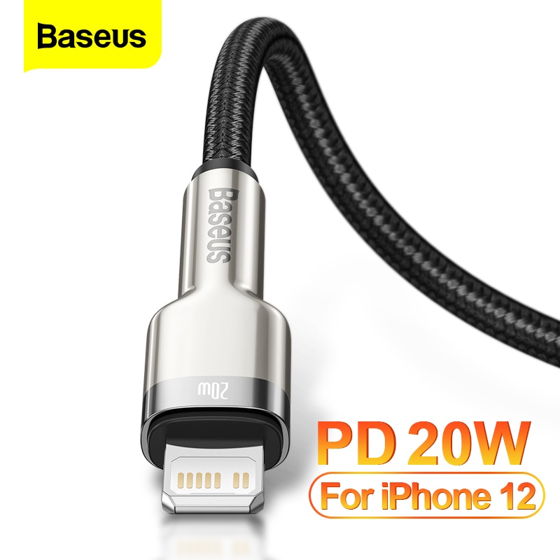 Baseus cáp cho iphone usb c pd 20w usb-c sạc nhanh 12 pro max 11 x xr xs cho ipad air 4 type c usbc cuộn dây ngày