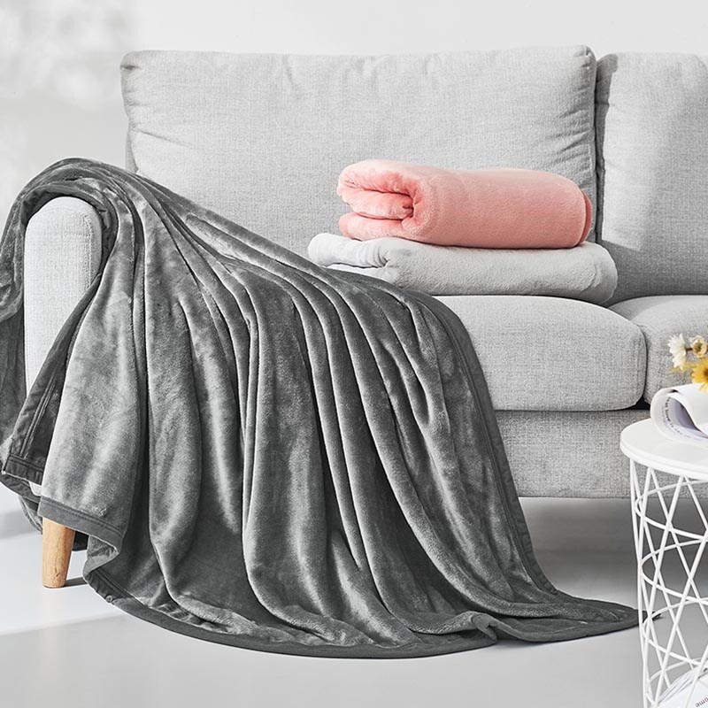「Touch Home textiles」 Adult Fleece Blanket For BedDuvet Solid Color BlanketsBedspreads SoftPlead Cover For Sofa Home Bed Cover