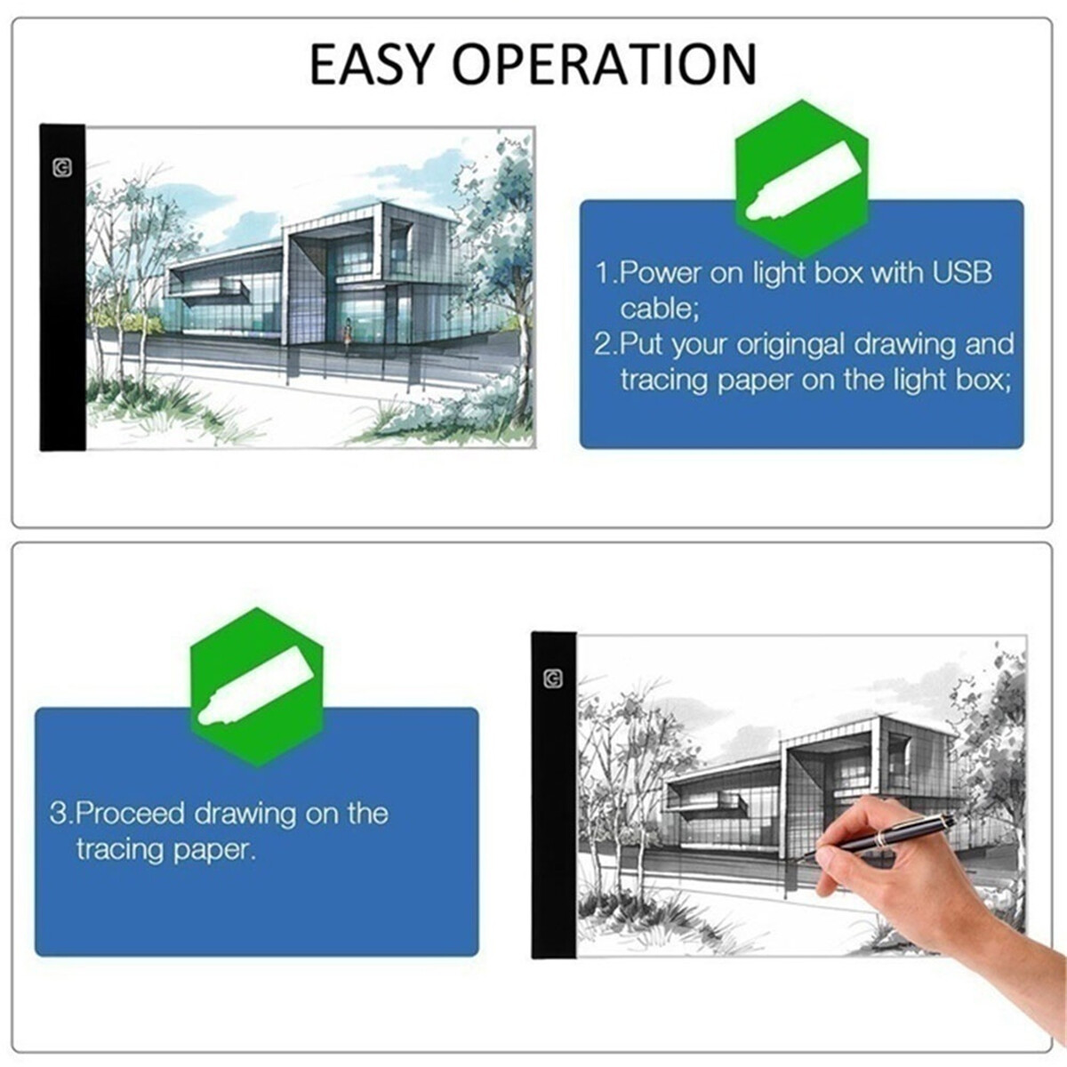 Generic A3 A4 A5 LED Light Box Tracing Drawing Board Art Design Pad