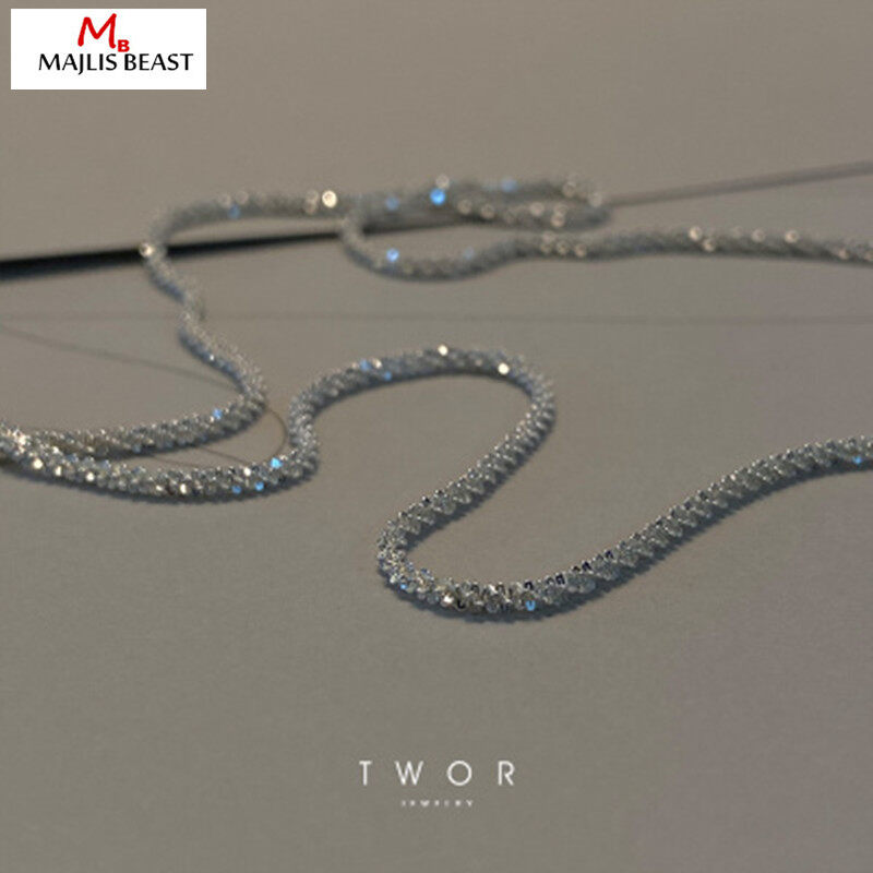 Vòng cổ bạc sterling s925, phụ nữ vòng cổ vòng cổ dây chuyền xương đòn lấp lánh collier phụ nữ đồ trang sức