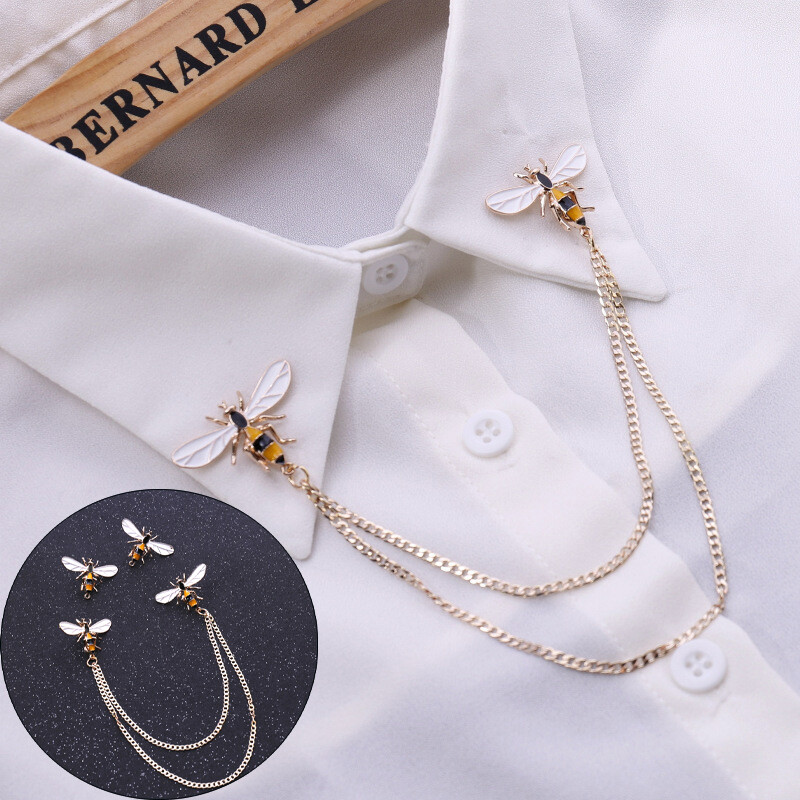 Ghim Cài Áo Cổ Điển Hình Ong Dễ Thương Trâm Cài Dây Xích Kim Loại Hợp Kim Động Vật Ghim Cài Ve Áo Tua Rua Cổ Áo Sơ Mi Cho Nam Quà Tặng Trang Sức Nữ