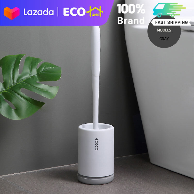 ECO-HOME Bộ gồm giá đỡ và bản chải bồn cầu chất liệu bằng silicon mềm cho nhà vệ sinh hàng chính hãng