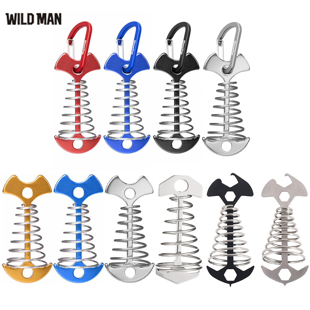 Outdoor Aluminum Peg Spring Nail Camping Tent Wind Rope Fixed Hook Buckle (Ready) ราคา 14 บาท*ส่งฟรี