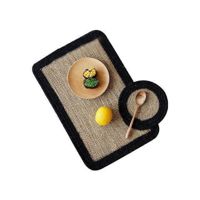 ใหม่การป้องกันทางสิ่งแวดล้อม3สี Placemat โมเดิร์น Minimalist Coasters ชาม Jute สูงอุณหภูมิ Anti-Scalding Anti-Slip Mat