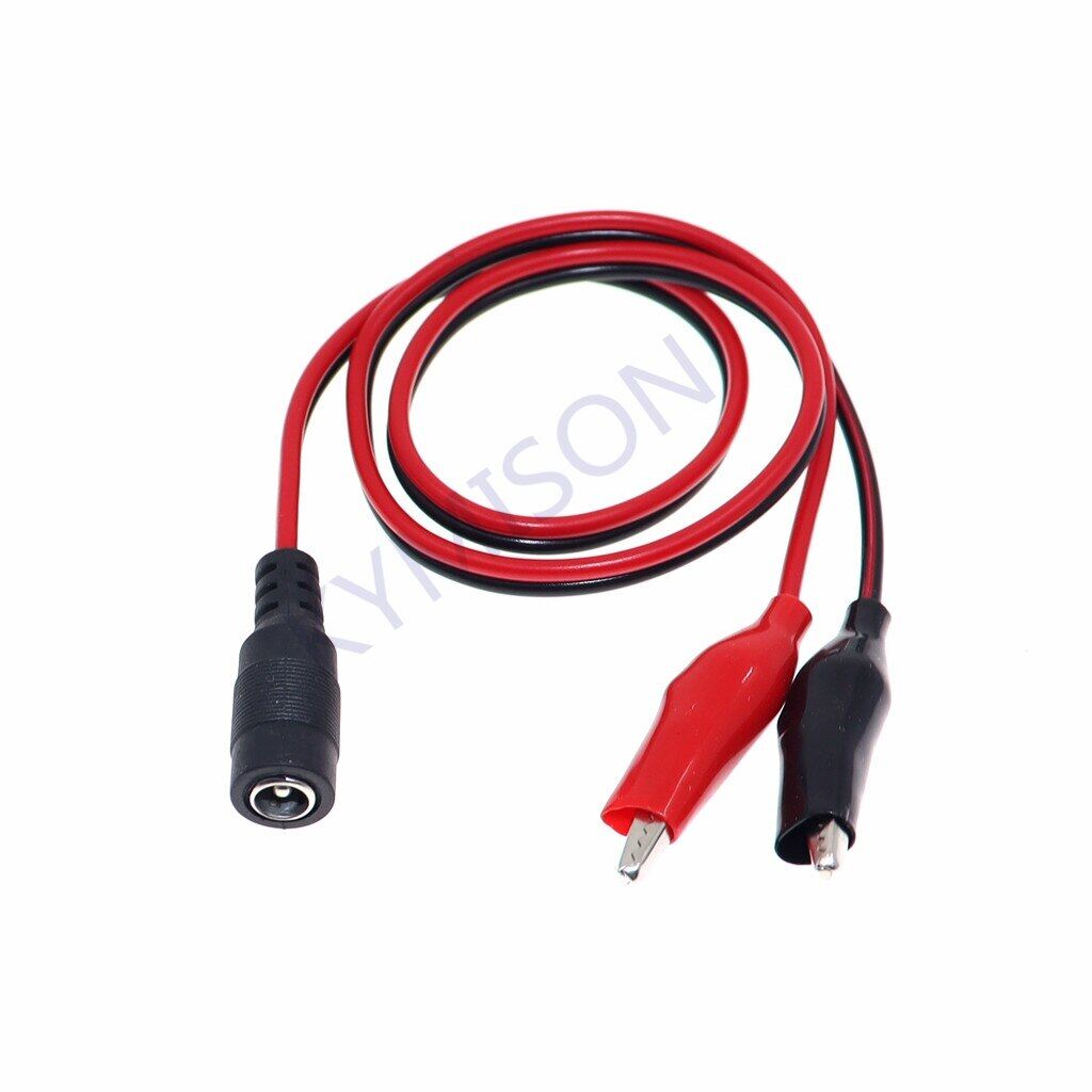 Kẹp dc 5.5*2.1mm dây dẫn kiểm tra cá sấu 2 bộ chuyển đổi đầu cắm cá sấu thành 1 đầu cắm nguồn dc đực hoặc cái, dây 30cm/50cm