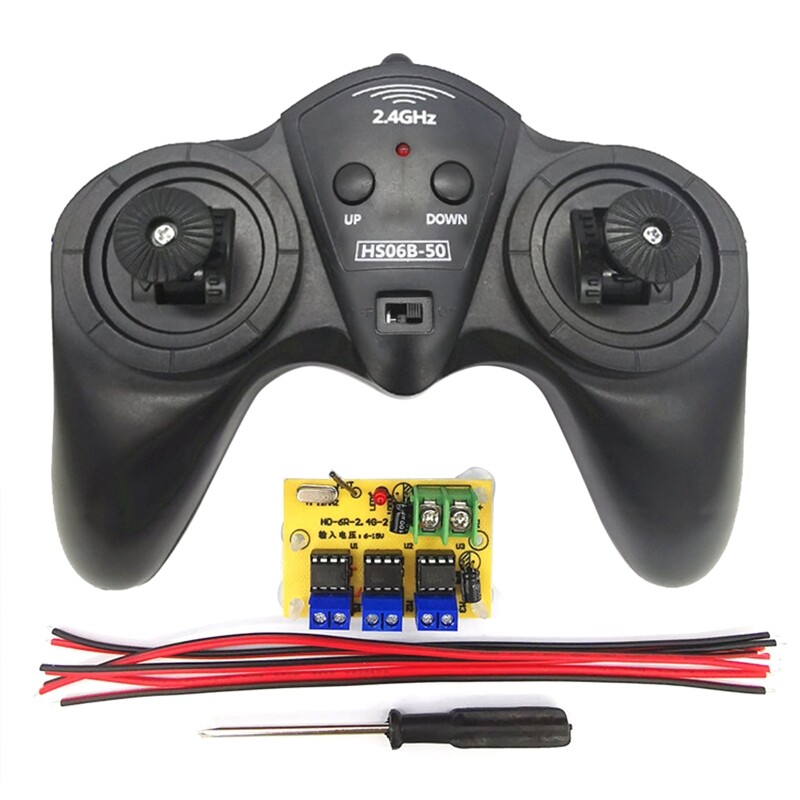 Máy phát 2.4g, bộ thu điều khiển từ xa 6 kênh, mô hình xe dc 6v-15v tàu tự làm