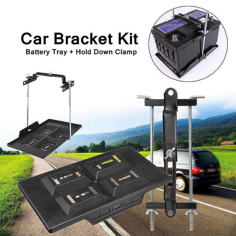 Motors Universal Car Storage Battery Holder Stabilized Tray+Hold Down