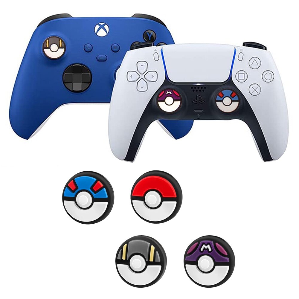4 cái Pokemon Scarlet và violet Silicone cần điều khiển analog nút bọc cần điều khiển Tương thích với ps5/PS4/Xbox One/Switch Pro điều khiển joystick bảo vệ Bìa