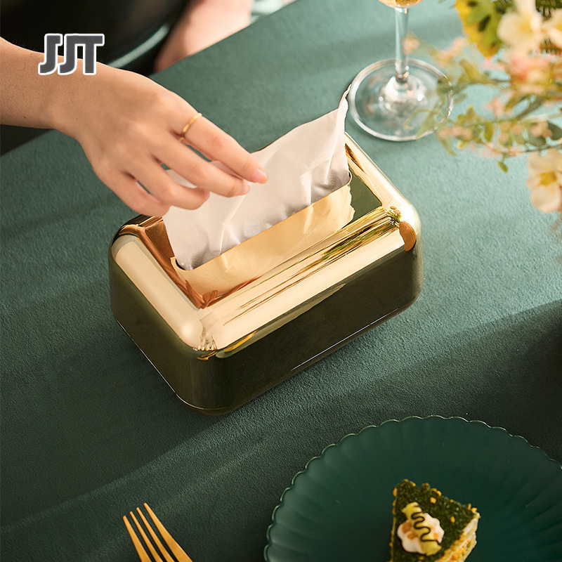 JJT hộp khăn giấy hộp lưu trữ hộp lưu trữ đa năng hộp hộp lưu trữ Hộp khăn giấy nhà phòng khách máy tính để bàn sáng tạo lưu trữ khăn giấy Châu Âu retro trẻ em hộp giấy
