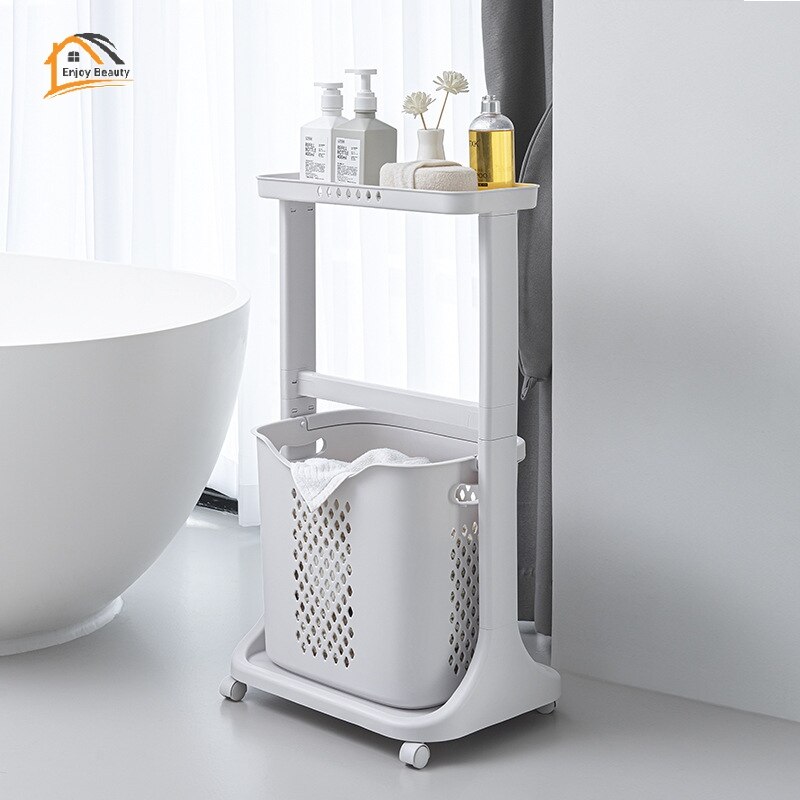 JJT Kệ phòng tắm, kệ để đồ, kệ bánh xe,có thể tháo rời. giỏ quần áo bẩn kệ trưng bày quần áo bẩn kệ phòng tắm dây quần áo quần áo khô Giỏ đựng quần áo bẩn, giỏ đựng quần áo bẩn,giỏ đựng quần áo bẩn,giá đựng dày, thùng đựng đồ gia đình,giỏ đựng quần áo