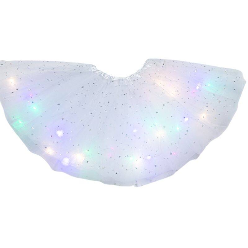 ผู้หญิง Star Tutu กระโปรง LED Light Up นีออนที่มีสีสัน Dance PARTY ชุดสั้น