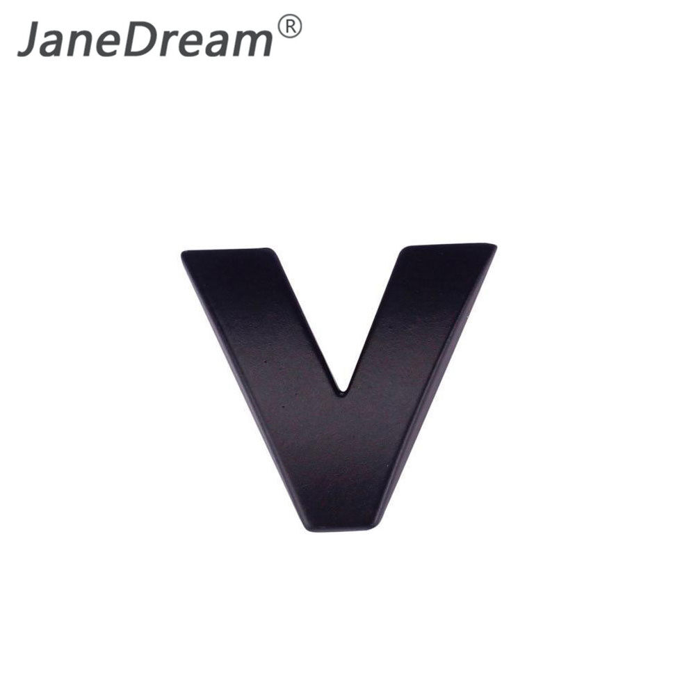 Janedream 1 cái Decal đen miếng biểu tượng hãng xe hơi nhãn dán bảng chữ cái kim loại nhãn dán ô tô tự làm 3D (A-Z & 0-9)