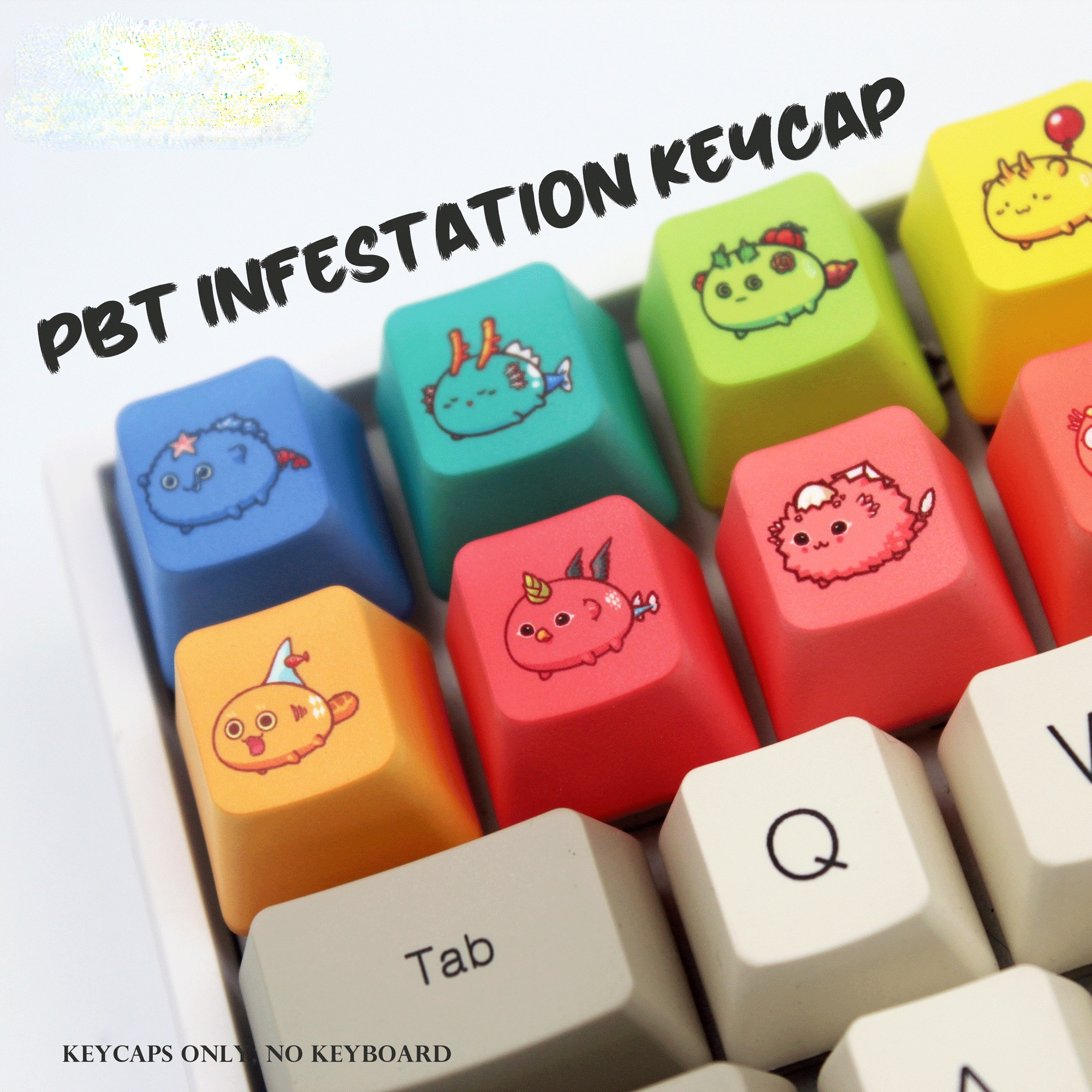 1Pcs Axie Infinity keycap OEM Profile PBT Sublimation Decoration Personality Keycap for mechanical keyboard