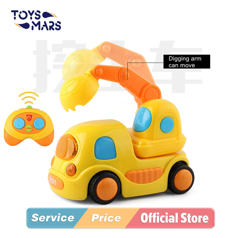 TOYSMARS Remote control cartoon construction vehicle with music sound and