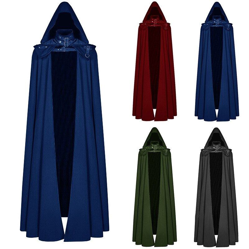 Medieval Cloak Hooded Coat Men Assassin Cosplay Costume Vintage Gothic