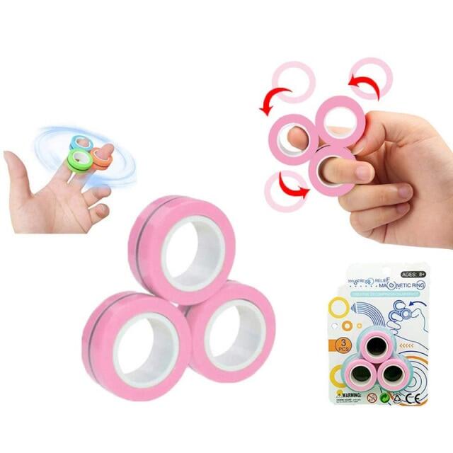 Anti-Stress แหวนป้องกันการรบกวนคลื่นแม่เหล็ก Fidget Unzip ของเล่น Magic RingTools เด็ก Magnetic แหวนนิ้วมือ Spinner แหวนของเล่นใช้การบีบอัด