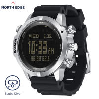 NORTH EDGE Original Professional Free Diving Computer Mens Watch Swimming Scuba Diving 100M Waterproof Outdoor Watch Altimeter Barometer Compass Mountaineering AQUA Watch For Men