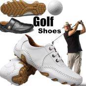 Breathable Waterproof Leather Golf Shoes for Men, British Style