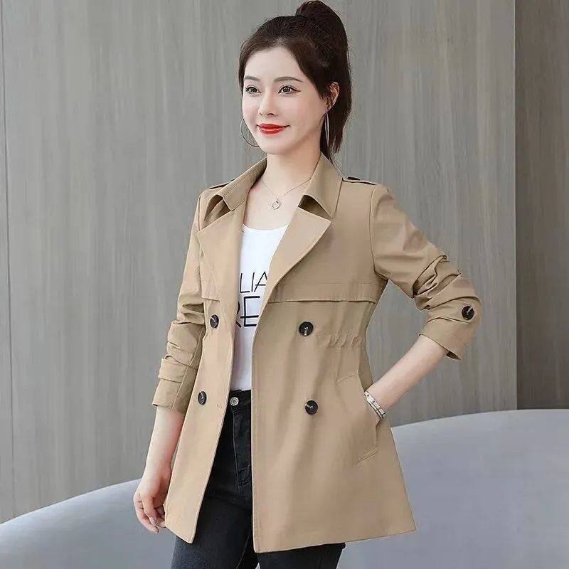 Áo Khoác Nữ Áo Khoác Ngắn Mom Hot Xuân Thu Đa Năng Dáng Dài Mới Áo Khoác Jacket Trọng Lượng Nhẹ