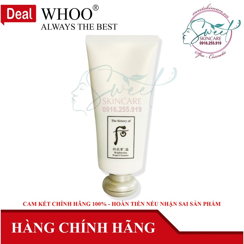 Sữa rửa mặt dưỡng trắng Whoo Brightening Cleansing Foam 180ml dòng