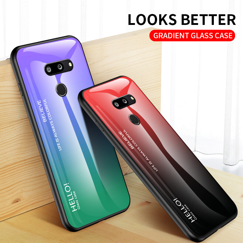 Ốp lg g8 thinq ốp cứng kính cường lực lg g8thinq ốp lưng điện thoại chống sốc màu gradient