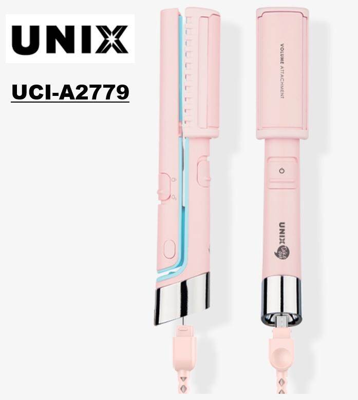Unix uci-a2779 hàn quốc máy duỗi tóc 2 trong 1 máy uốn tóc mini có thể làm nóng bằng usb