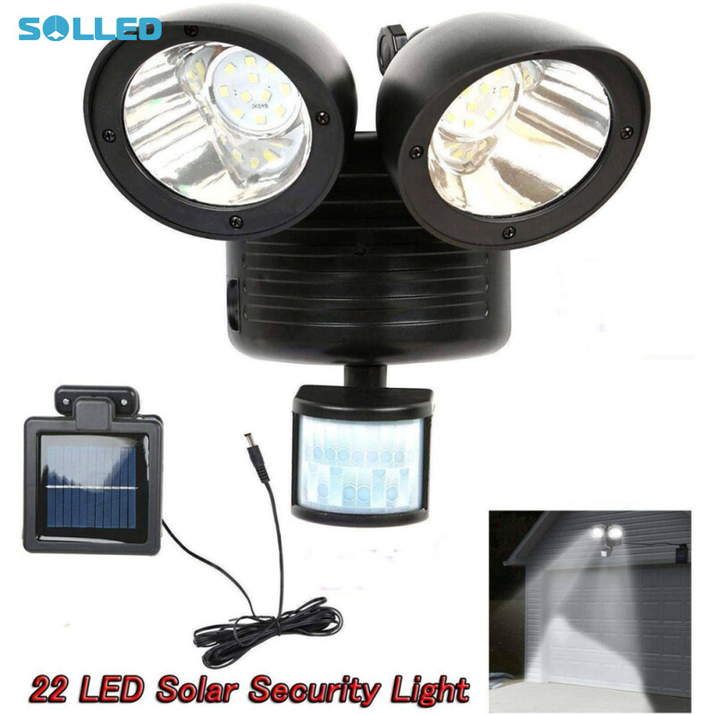 SOLLED Đèn Năng Lượng Mặt Trời Hai Đầu 22led Đèn Pha Cảm Biến Chuyển Động Độ Sáng Cao Ngoài Trời Đèn Chiếu Sáng Cho Cảnh Quan Sân Vườn