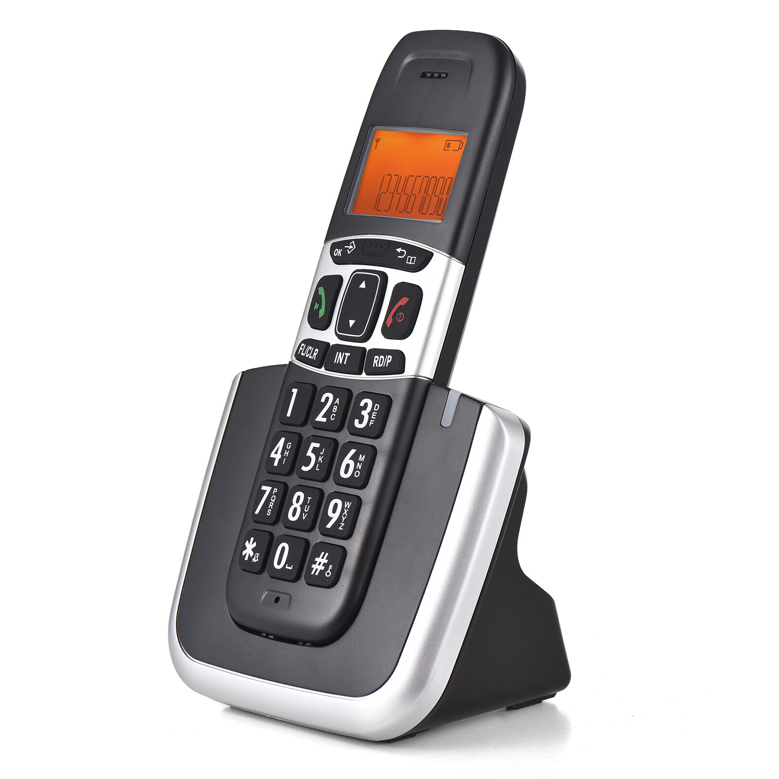 Bisofice Expandable Cordless Phone System with 3 Lines Display Support 5 Handsets Connection Call Block Hands-free Calls Intercom Conference Call Mute Function 16 Languages for Office Business Home Family ราคา 981 บาท*ส่งฟรี
