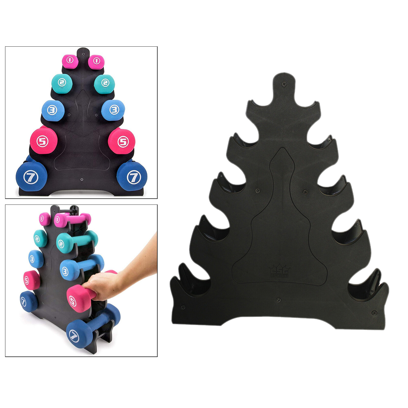 Baoblaze Portable Dumbbell Rack Sports Equipment Hand Weight Storage Holder Office 5 Layers Tower Stand Space Saving Home Gym Organizer