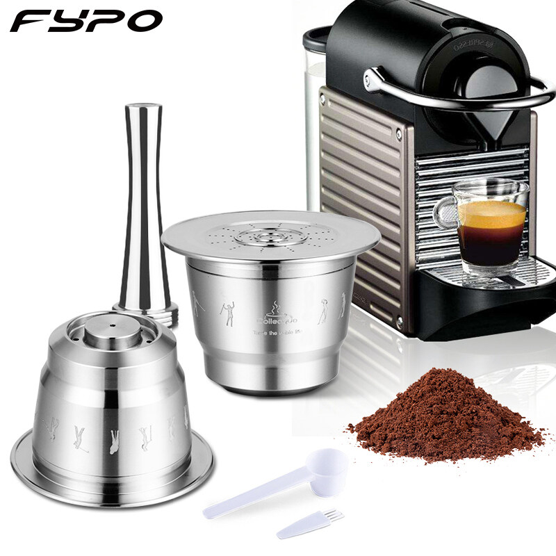 Fypo Stainless Steel Coffee Capsule Filter Set Reusable Coffee Pod Filter Refillable Coffee Machine Cup for Nescafe Coffee, Machine Nespresso, Coffee Tamperfor Inissia, Pixie Coffee Maker Coffee Making Tools Gifts ราคา 565 บาท*ส่งฟรี