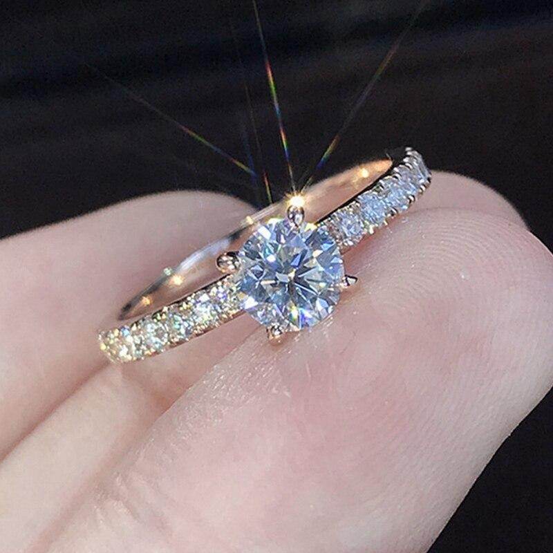 Hit Khi Mới Đính Hôn Pha Lê Phổ Biến Bán Chạy Nữ Nhẫn Nữ Trắng Ngôi Sao Đá Zirconia Nhẫn Thanh Lịch Nhẫn Nữ Trang Sức Cưới