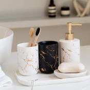 Marble Bathroom Accessory Set by Luxe Essentials