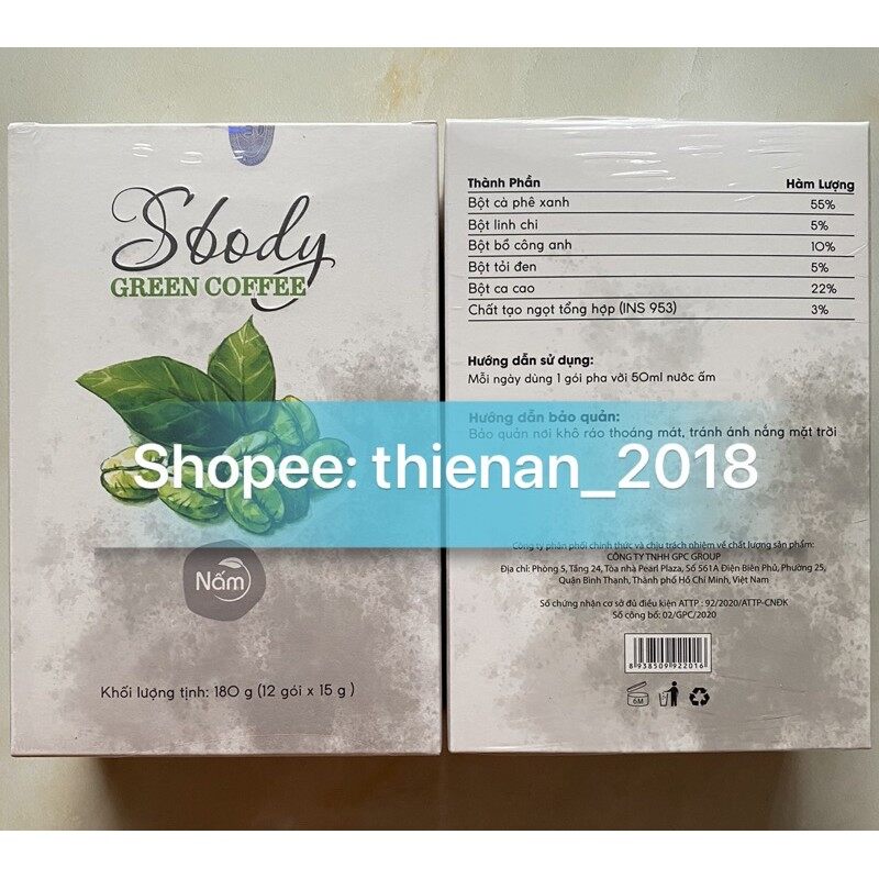 Nấm giảm cân sbody Green coffee dạng bột pha