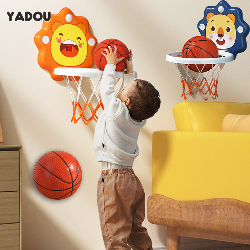 YADOU Children's basketball hoop sports toy mute liftable basketball hoop ราคา  206 บาท*ส่งฟรี