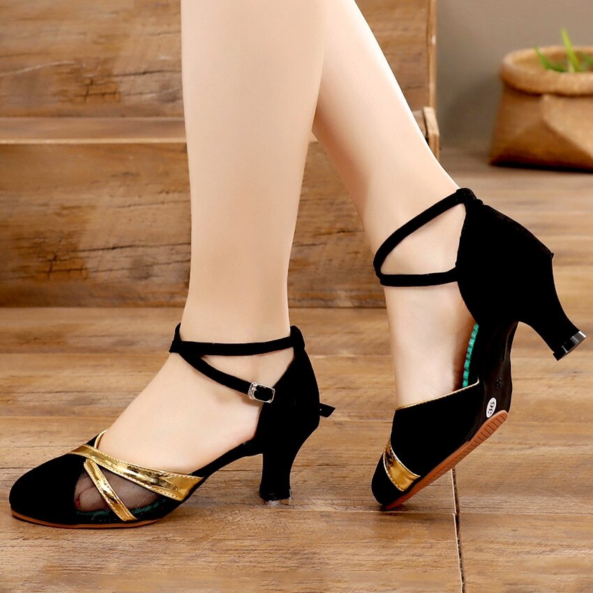 [Hot] 2022 Hot selling Women Professional Dancing Shoes Ballroom Dance Shoes Ladies Latin Dance Shoes heeled 3.5CM/5.5CM