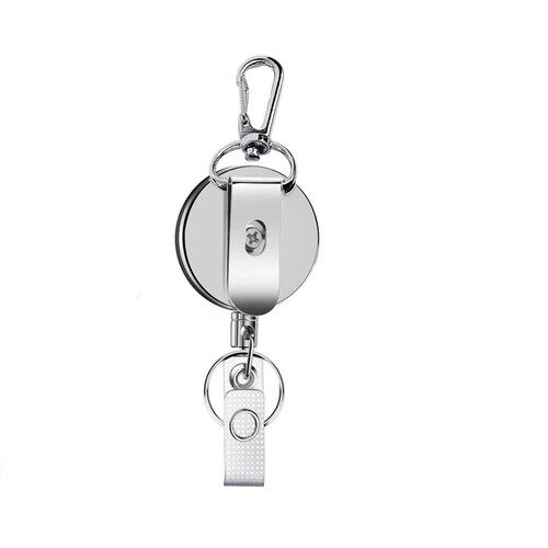 1x Móc Chìa Khóa Vòng Dây Kim Loại Có Thể Kéo Dài Kẹp Móc Khóa Kéo Móc Khóa Rút Lại Cho Túi Kẹp Thẻ Đeo Thắt Lưng Trang Trí Chìa Khóa