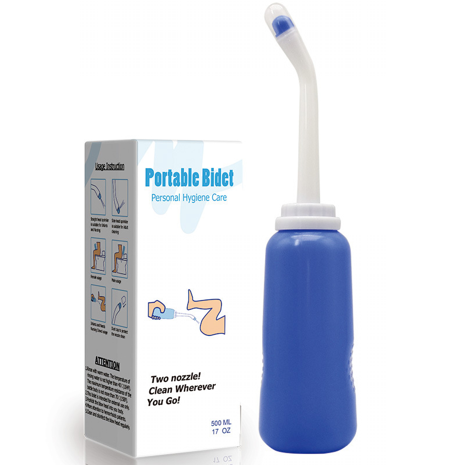 Bình xịt vệ sinh cầm tay 500ml Nhà vệ sinh cầm tay Làm sạch tầng sinh môn sau sinh Chậu vệ sinh du lịch dành cho ngoài trời