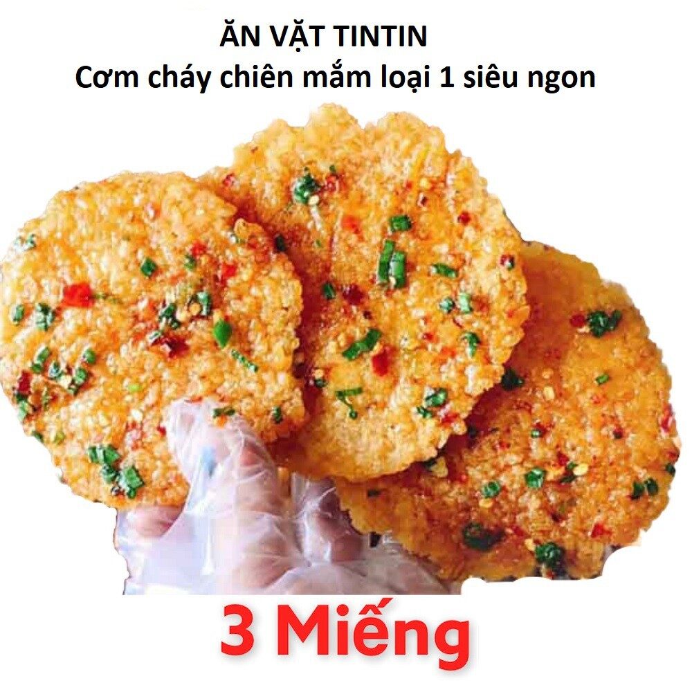 1 gói 3 miếng cơm cháy chiên mắm hành ớt giòn cay loại 1