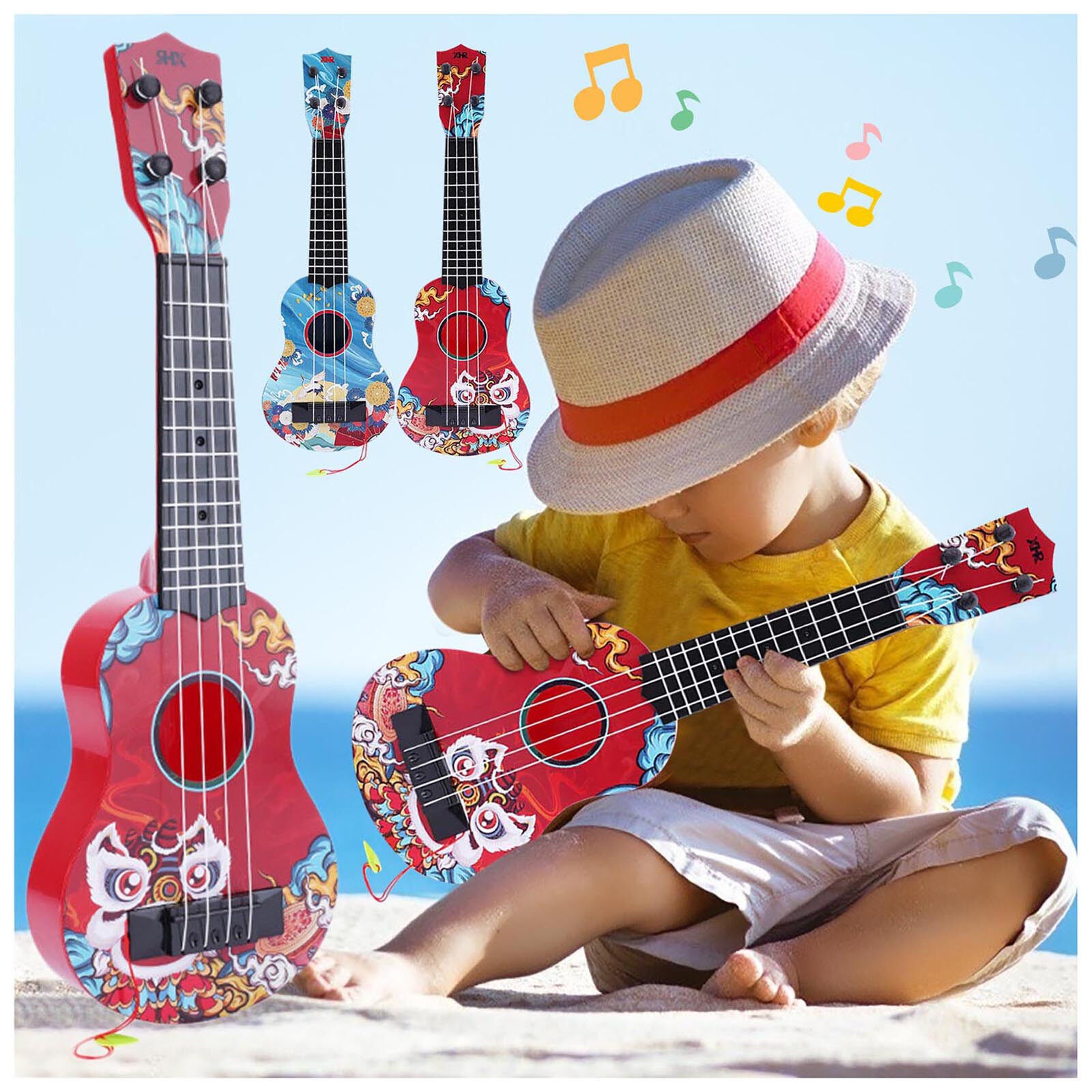 Nhạc Cụ 17 Đồ Chơi Cho Trẻ Em đàn ukulele nhỏ Âm Nhạc Mới Bắt Đầu Guitar