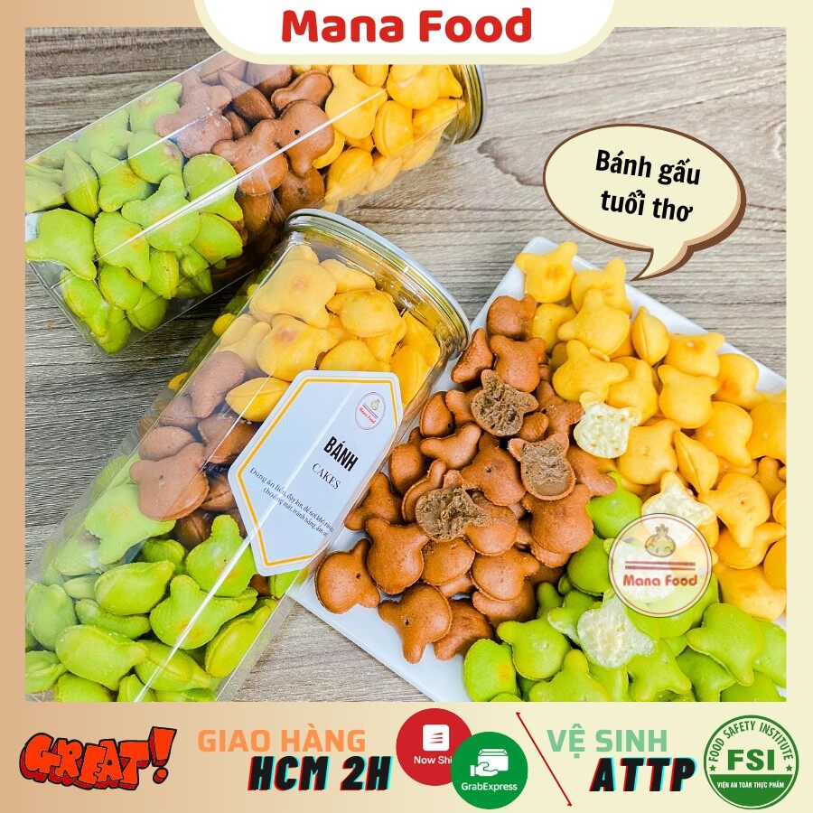 Bánh Gấu Mix 3 Vị Mana Food | Bánh gấu chocolate, bánh gấu chùm ngây, bánh gấu vị tuổi thơ