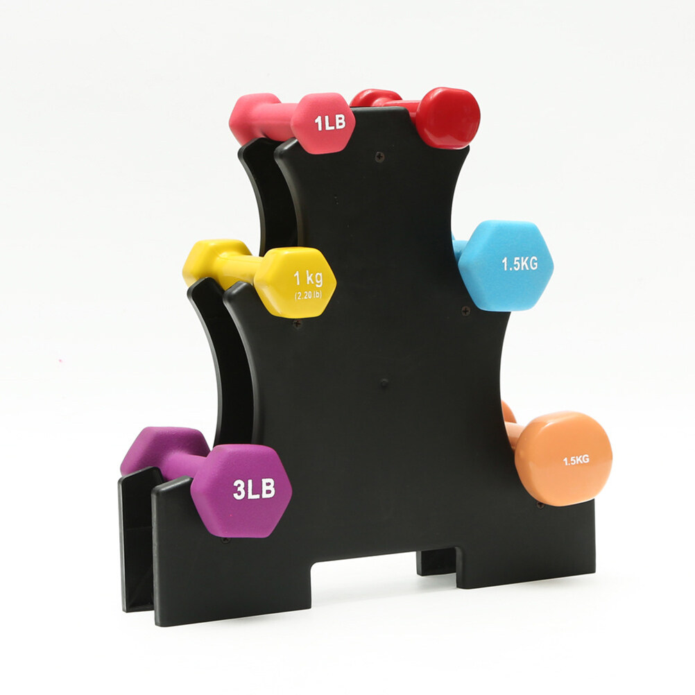 3/5ชั้น Dumbbell Rack ดัมเบลพลาสติกผู้ถืออุปกรณ์ออกกำลังกาย