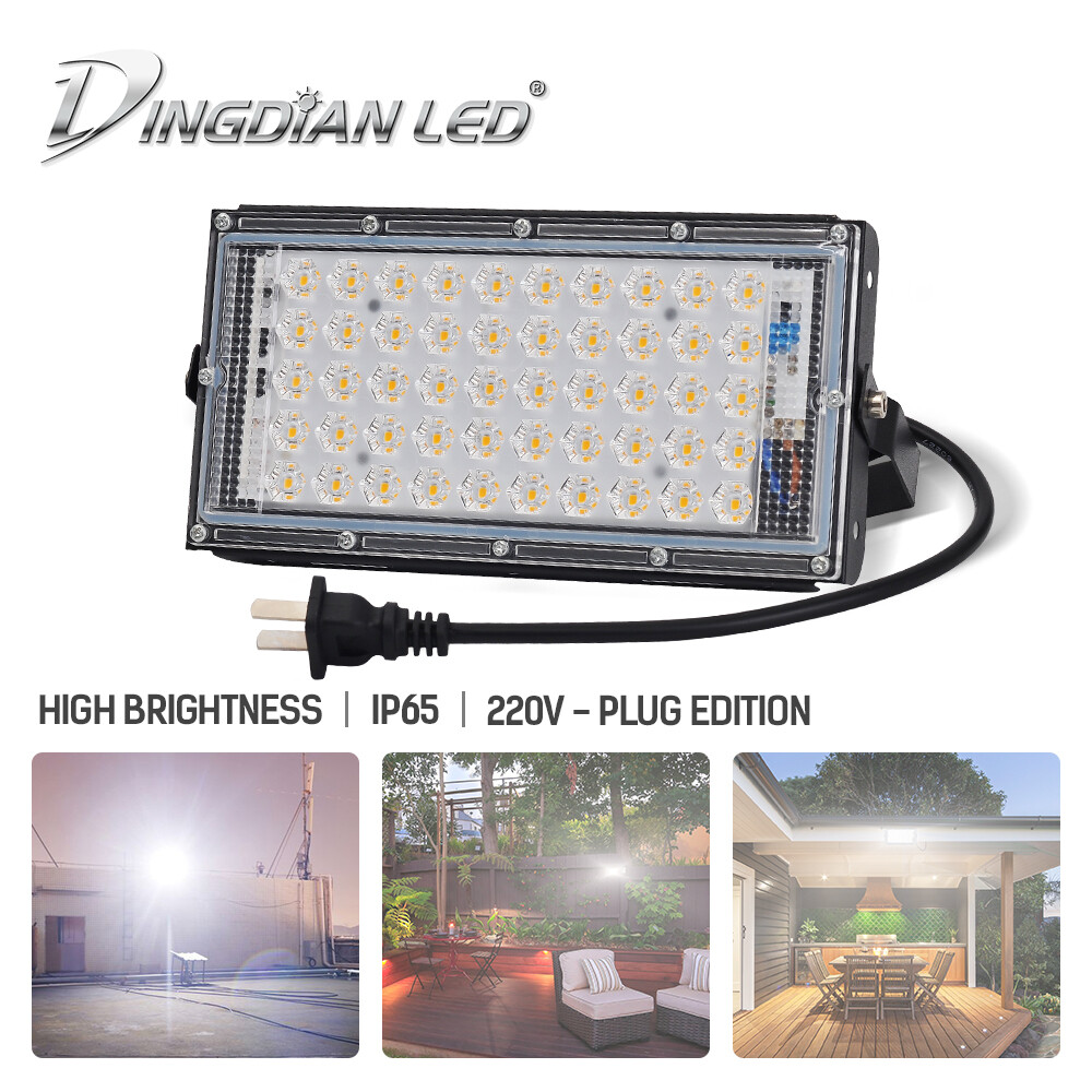 Đèn Cao Áp 220V DINGDIAN LED, Đèn Rọi LED Siêu Sáng, Chống Nước, Công Suất Hoàn Hảo 50W, Ánh Sáng Trắng Lạnh, Ấm Áp, Có Phích Cắm, Dễ Sử Dụng