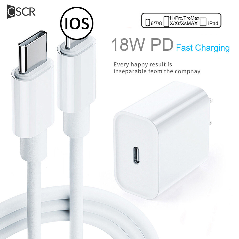 Cscr cáp usb type-c pd ios 18w cho iphone 13 12 11 pro xs max dây sạc nhanh cho iphone macbook ipad pro airpods type-c usb 1m 2m 3m dây dữ liệu dây