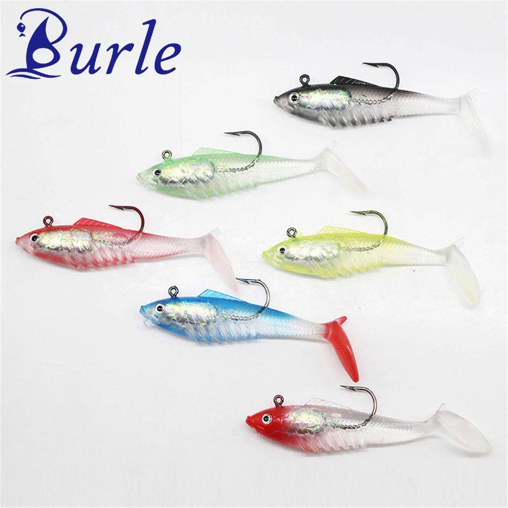 Burle 6 cái/lốc chì jig đầu mồi câu cá mồi mềm, mồi câu cá vược mồi hình đuôi chữ t 8cm/11.5g 10cm/19.5g đặc điểm kỹ thuật: sản phẩm 8cm/11.5g mỗi đóng gói: 6 cái